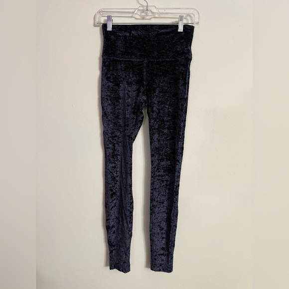 lululemon athletica Pants - Lululemon Align Super High Rise Pant 28" Crushed Velvet Black Womens Size 6
